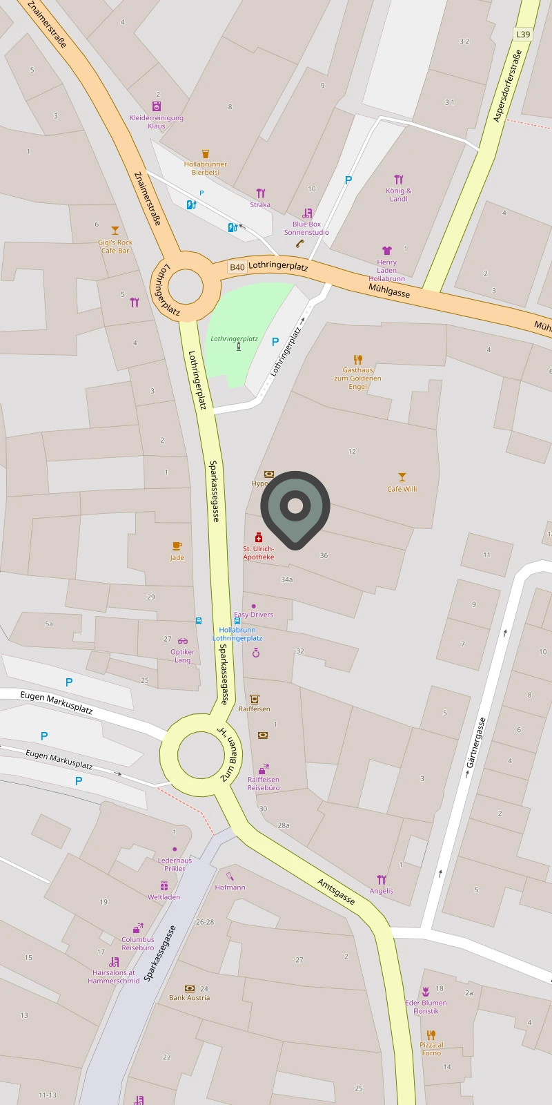 Straßenkarte: Sparkassegasse 36 / Top 6, 2020 Hollabrunn